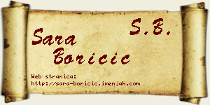 Sara Boričić vizit kartica